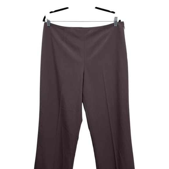 Evan Picone Women Trousers Dress Pants Stretch Straight Leg Side Zip Brown Sz 12 - Picture 2 of 7